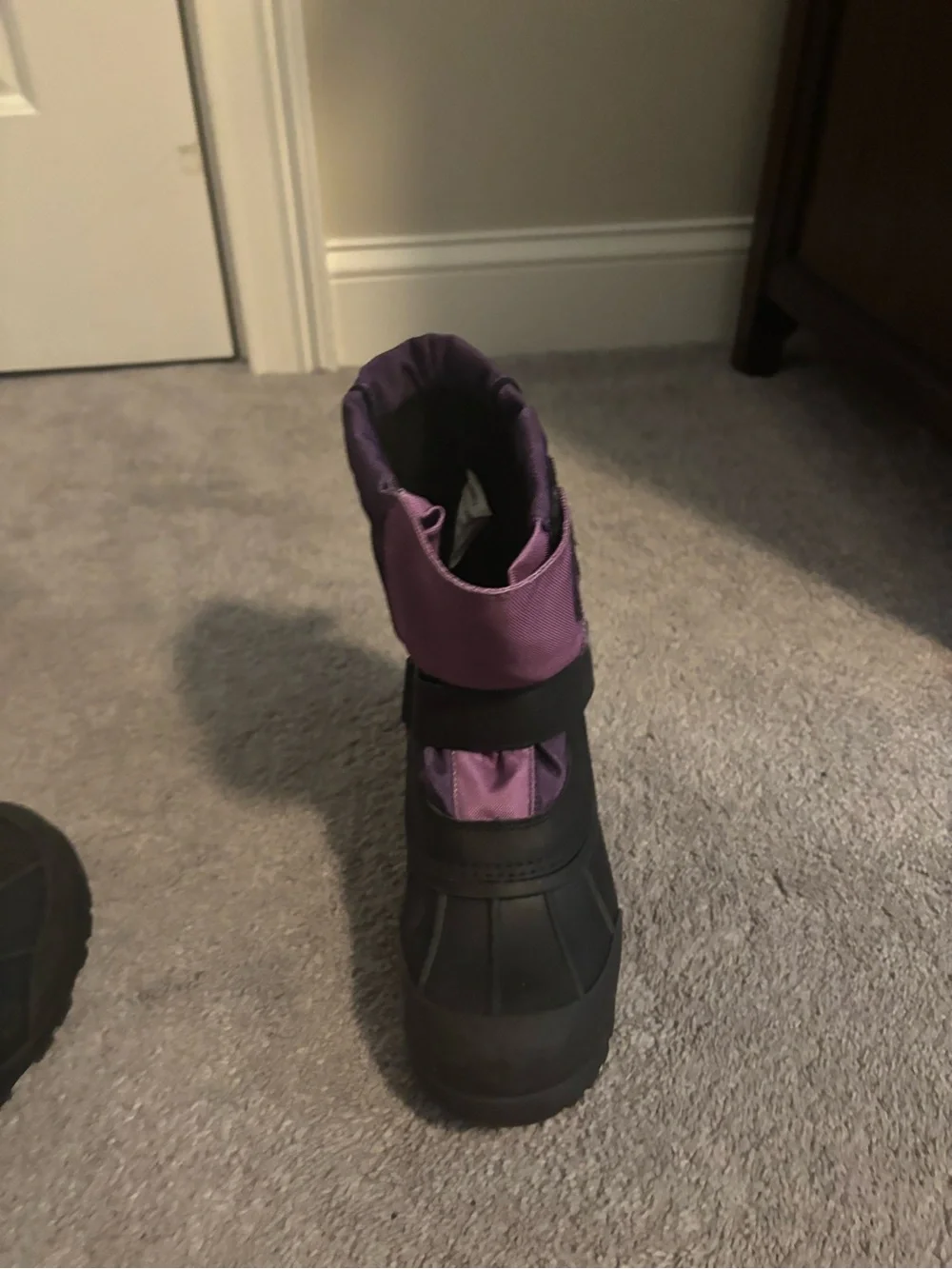 Girls Purple Winter Snow Boot with Black Sole